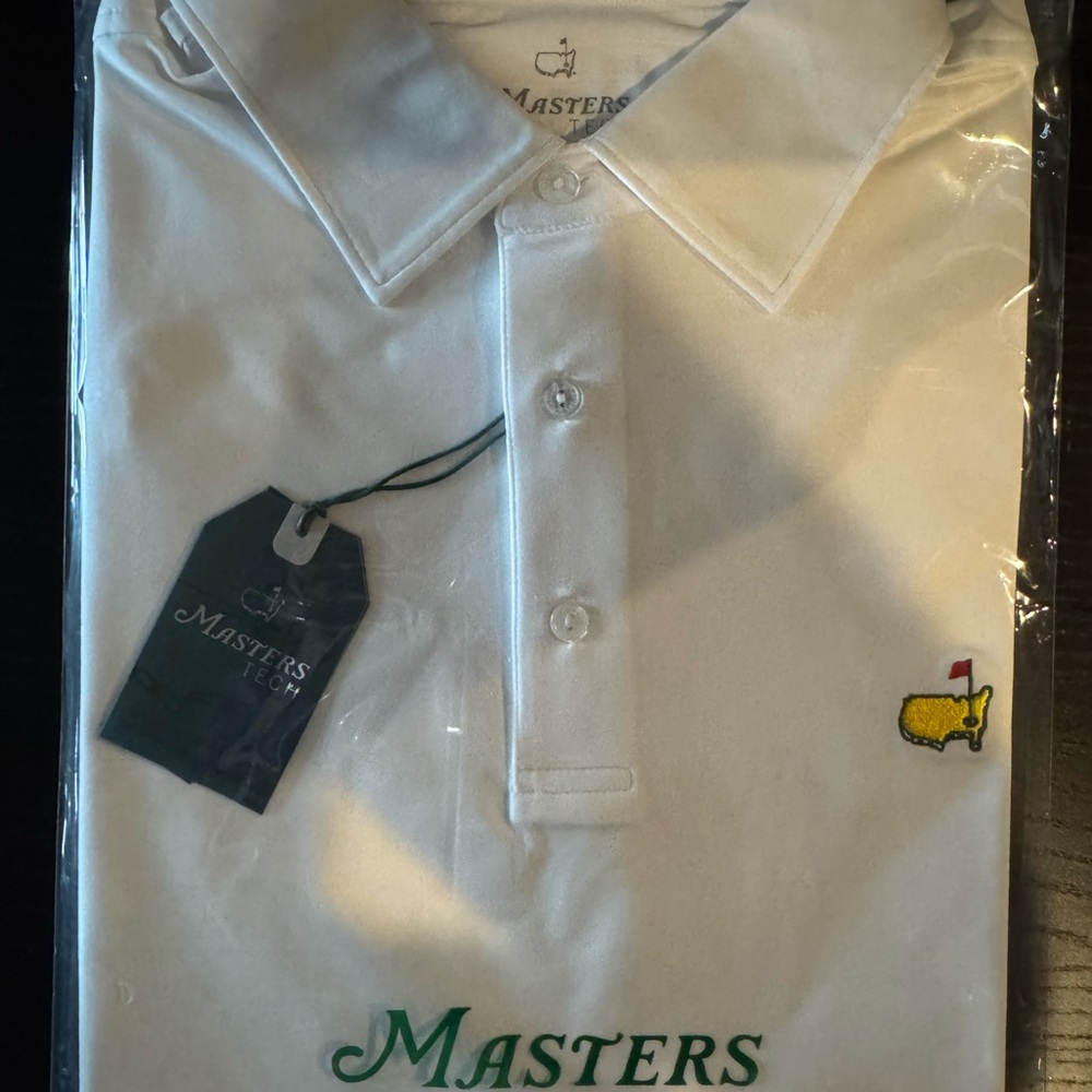 Masters Tech White Polo Classic Golf Shirt